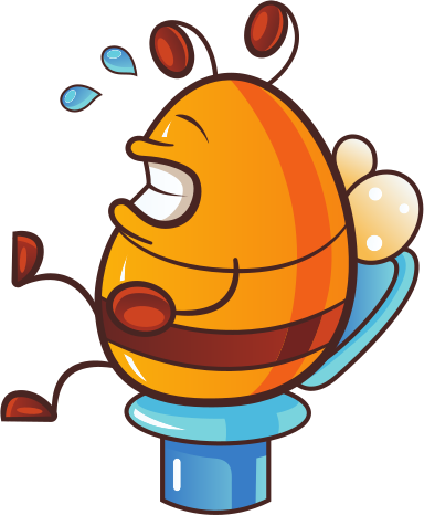 Bee on toilet